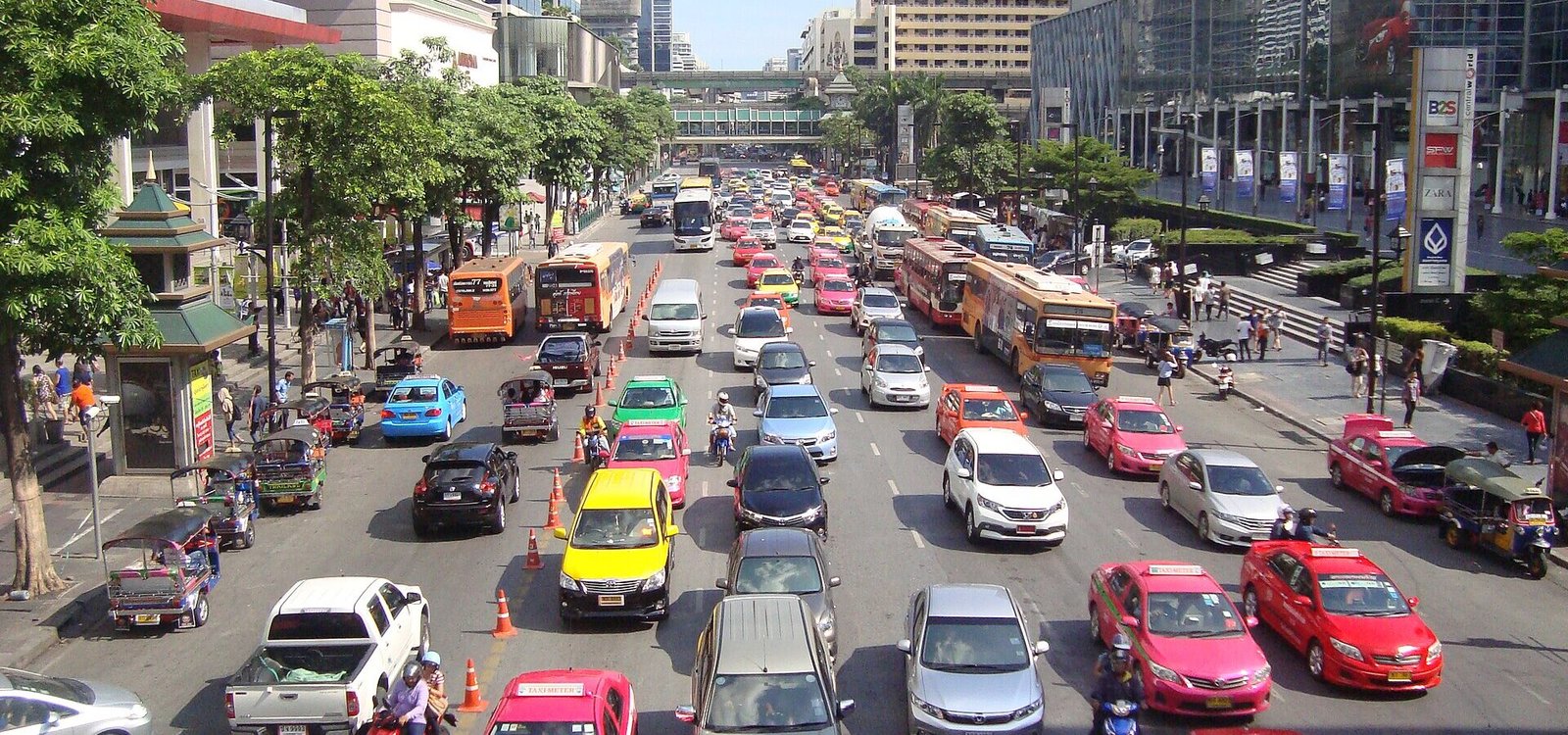 Terrible traffic jam in Bangkok City - Thailand
