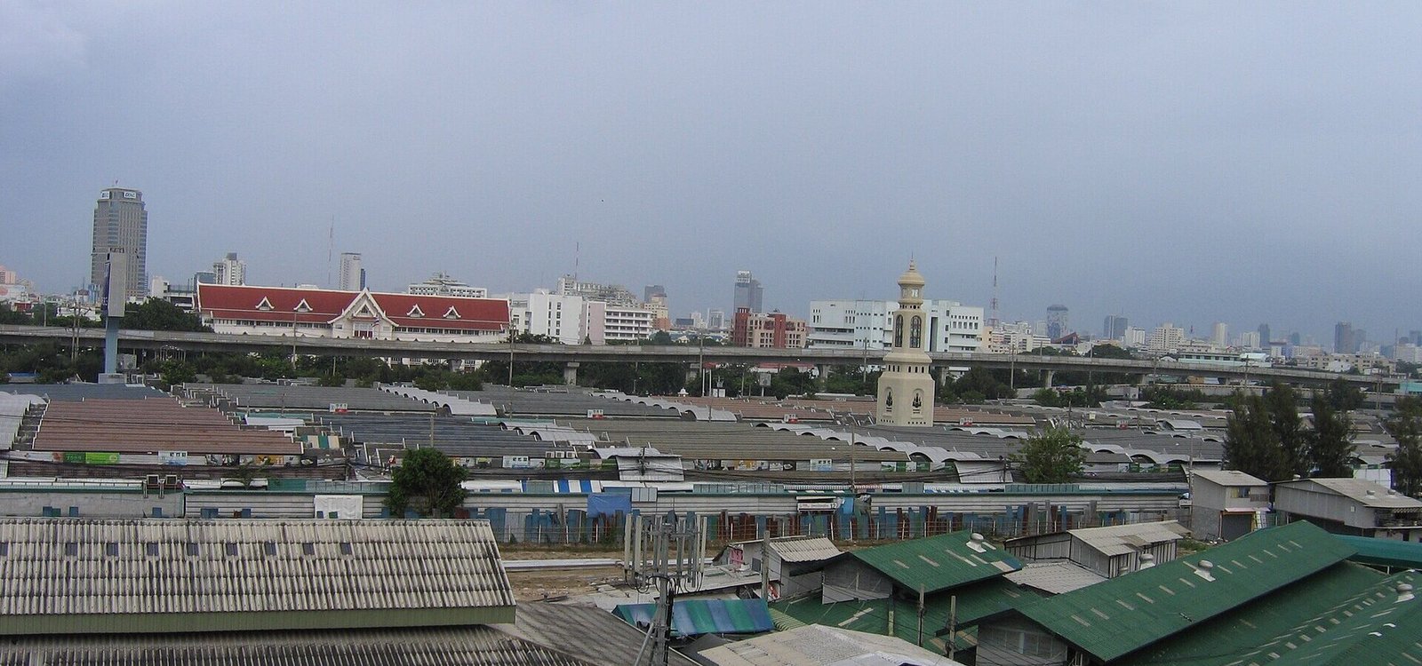 Chatuchak weekend market - Part of the massive market with the clock tower shown in the middle.