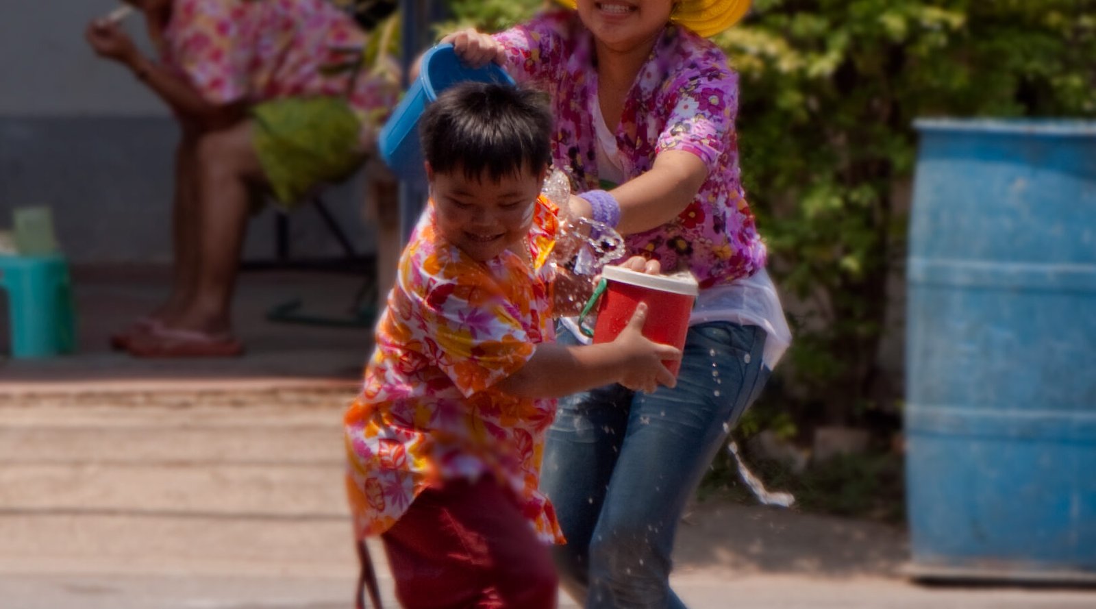 Water fight during Water Festival in Thailand in 2010.
