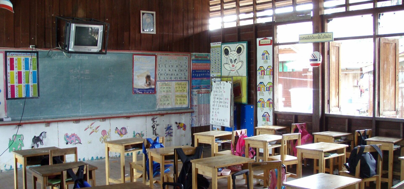 Classroom in Koh Panyee Village School, Phang Nga Province, Thailand.